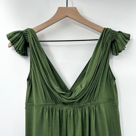 Leon Max Grecian Lightweight Silk Wool Blend Mini Dress in Green Size XS (flaw) - Picture 4 of 10